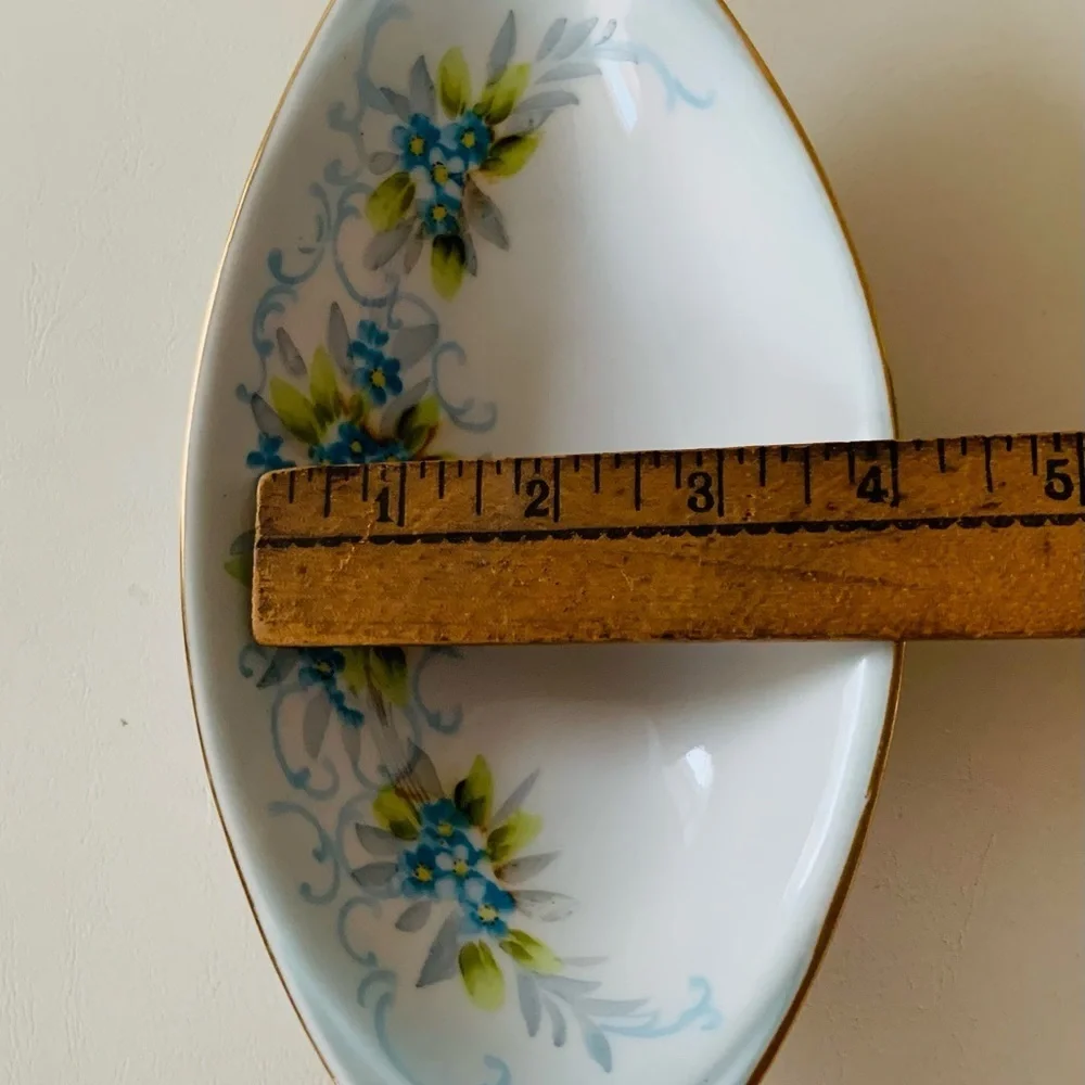 Nippon Hand-Painted Relish Dish Beautiful Floral Scene 9
